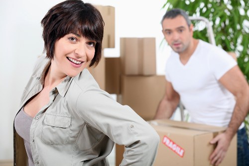Packing boxes and furniture ready for removals and storage in Sidcup