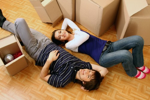 Packed furniture and boxed belongings prepared for Sidcup storage