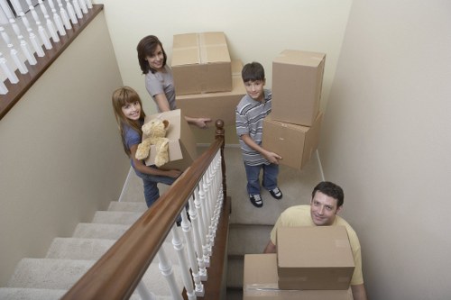 Packing boxes and furniture ready for local removals in Sidcup